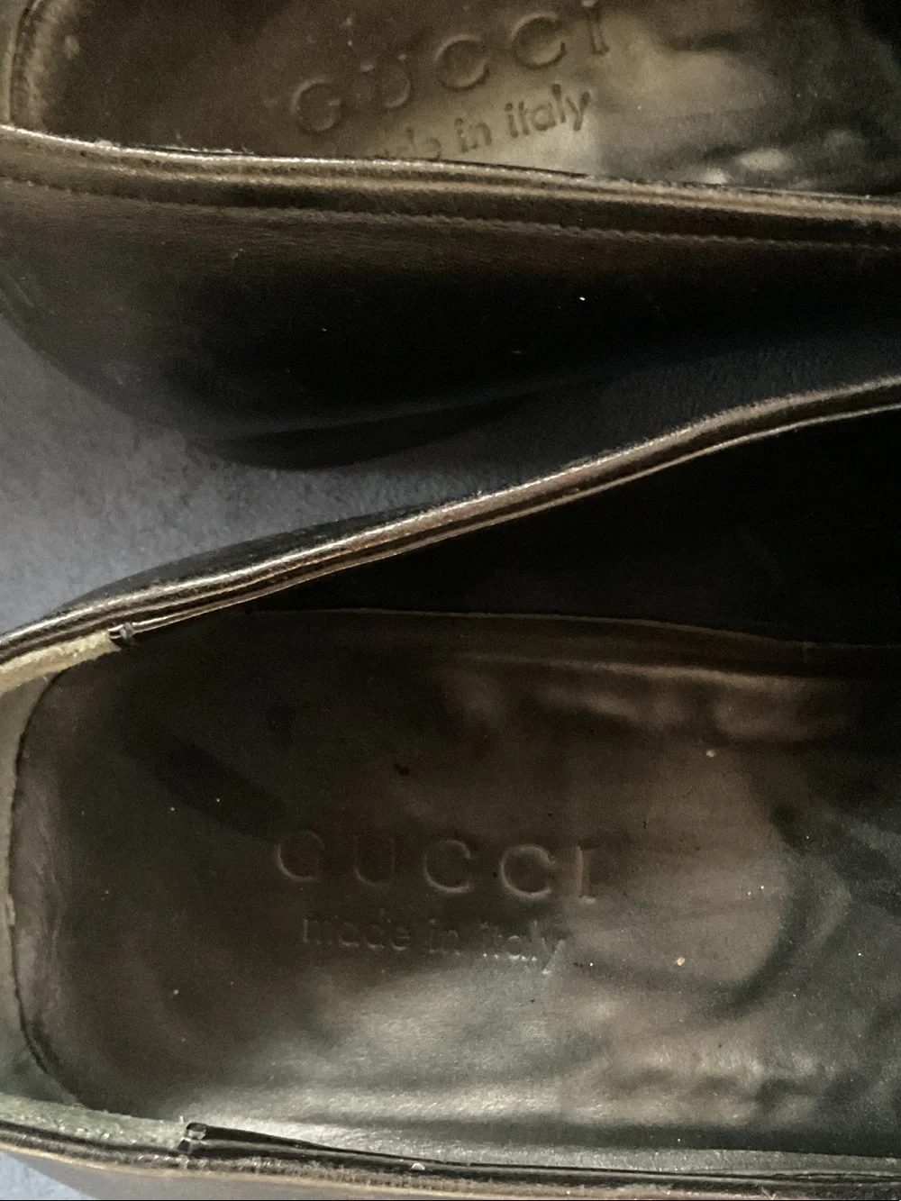 Gucci Black Leather Silver Bit Slip-On Loafers